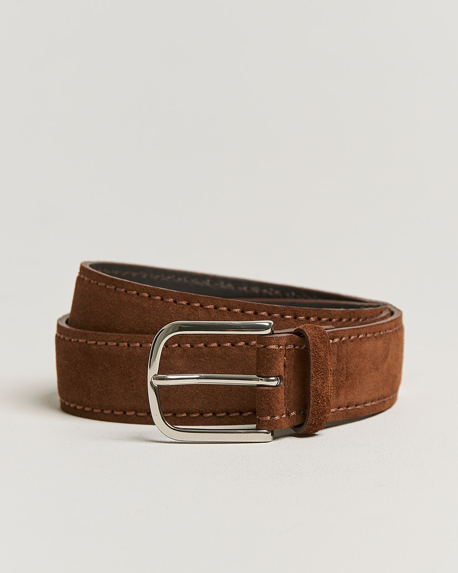 Hombres | Orciani Suede Belt 3,5 cm Cognac | Orciani | Suede Belt 3,5 cm Cognac