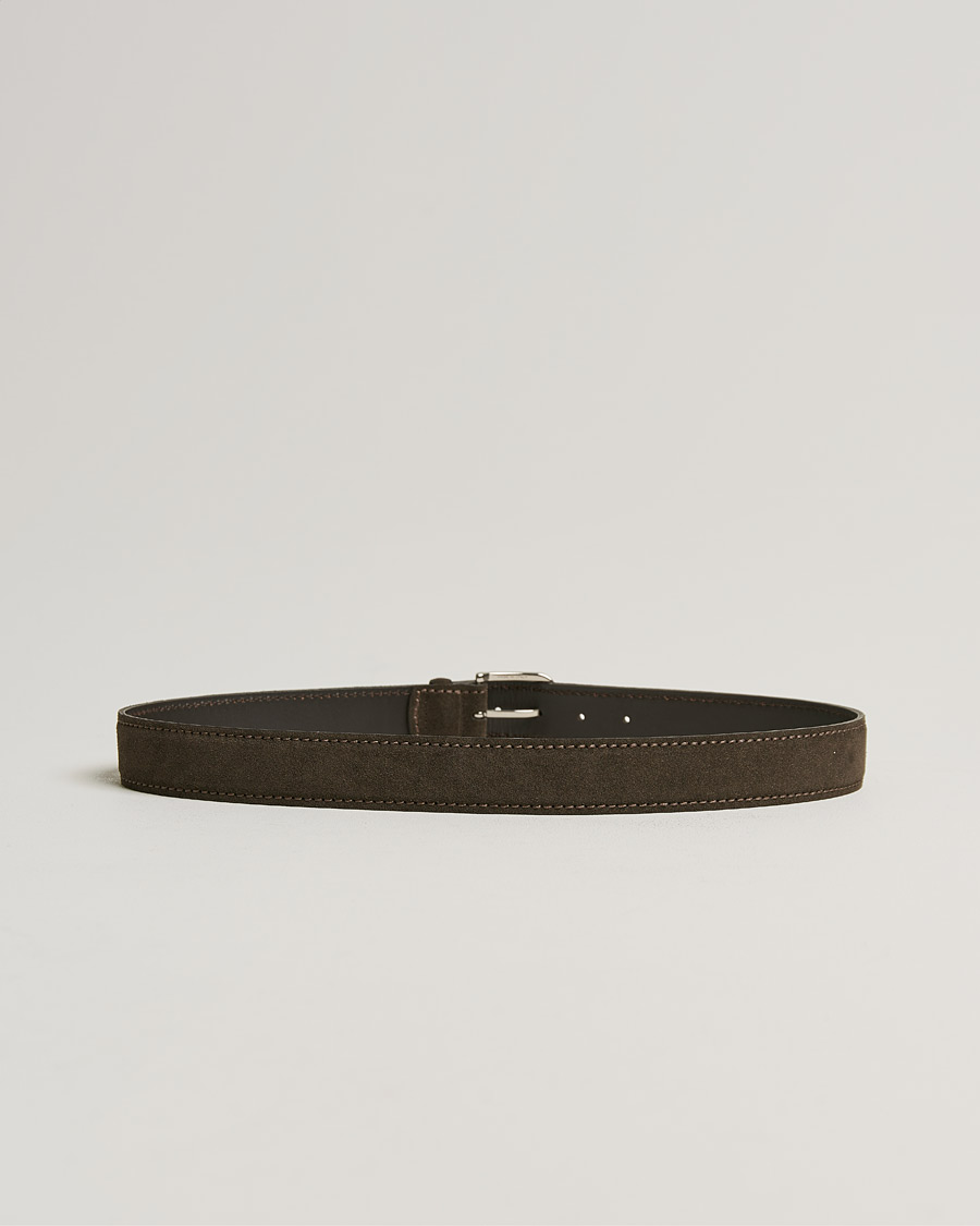 Hombres | Orciani Suede Belt 3,5 cm Dark Brown | Orciani | Suede Belt 3,5 cm Dark Brown