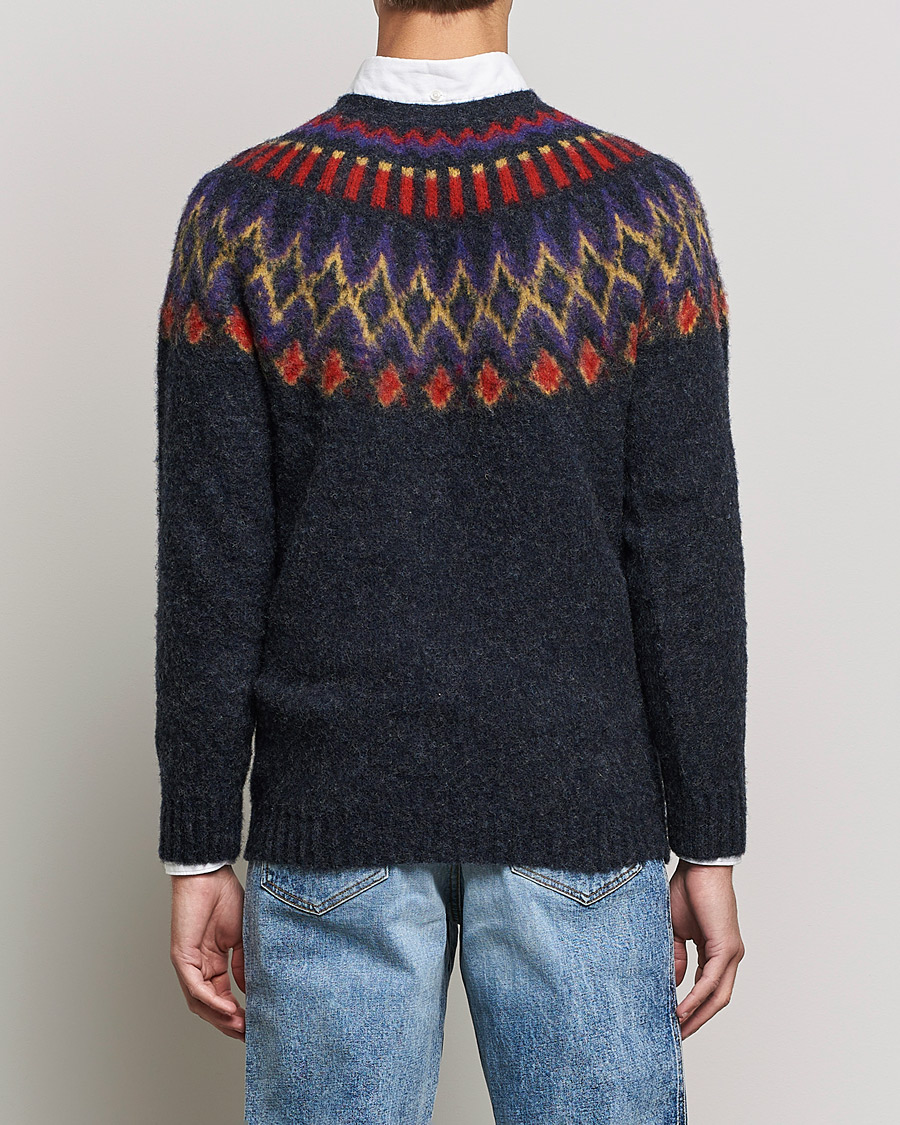 Hombres | Jerséis y prendas de punto | Howlin' | Brushed Wool Fair Isle Crew Sweater Charcoal