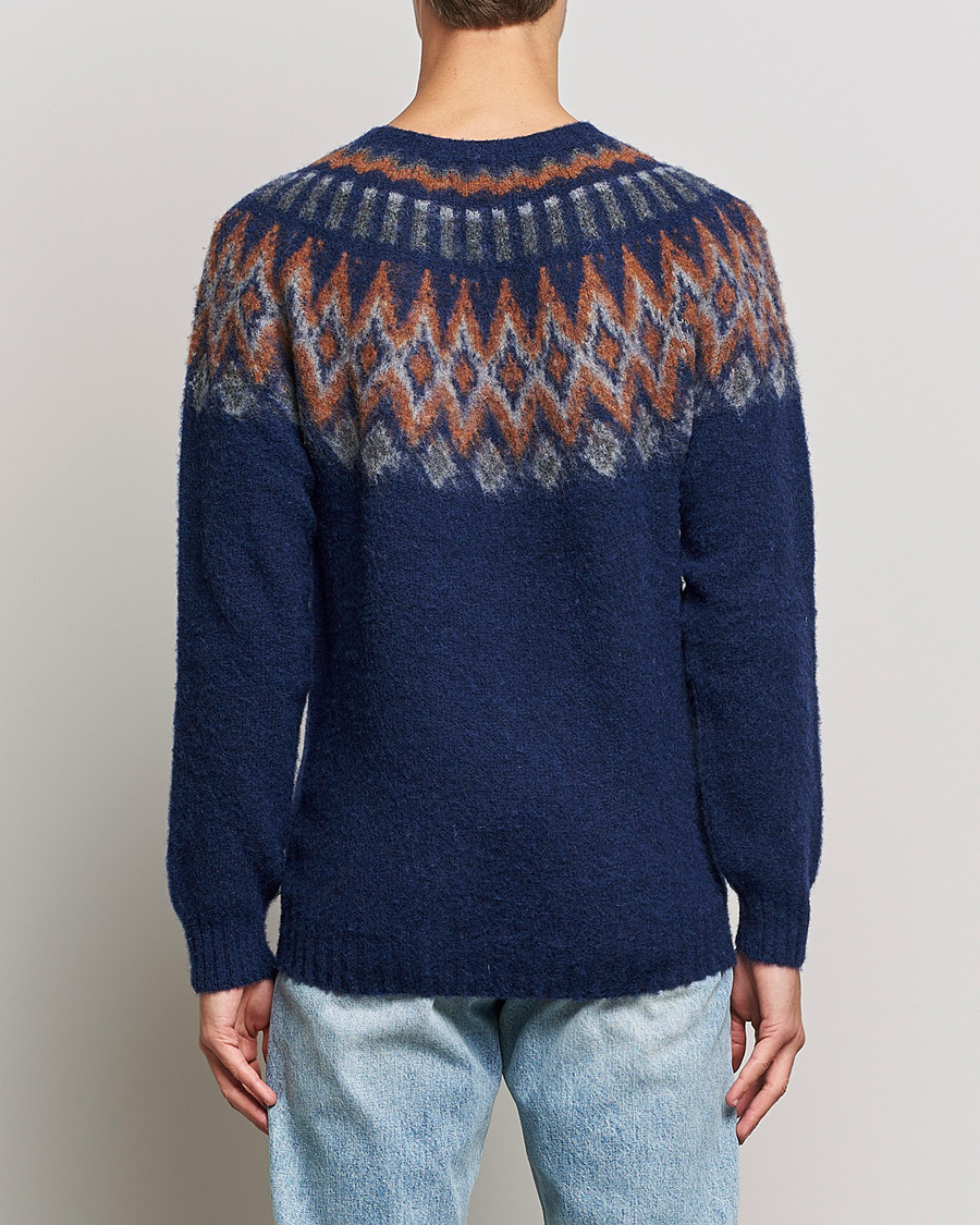 Hombres | Jerséis y prendas de punto | Howlin' | Brushed Wool Fair Isle Crew Sweater Magic Blue