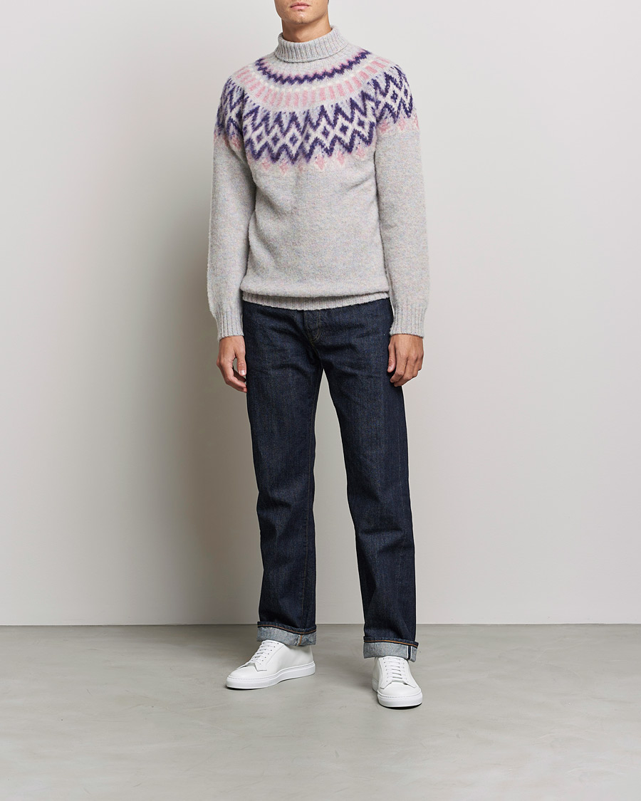 Hombres | Jerséis y prendas de punto | Howlin' | Brushed Wool Fair Isle Roll Neck Galaxy