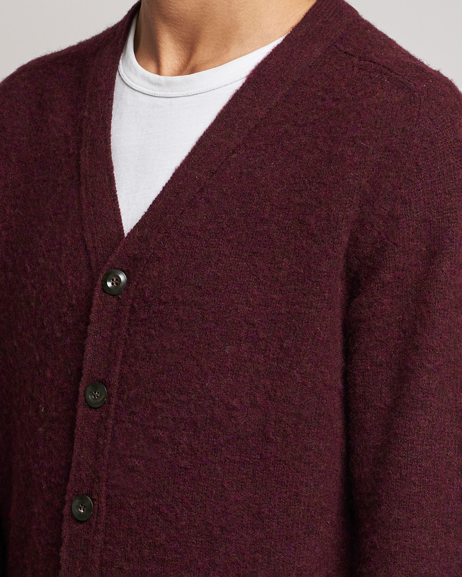 Hombres | Jerséis y prendas de punto | Howlin' | Brushed Wool Cardigan Bordeaux