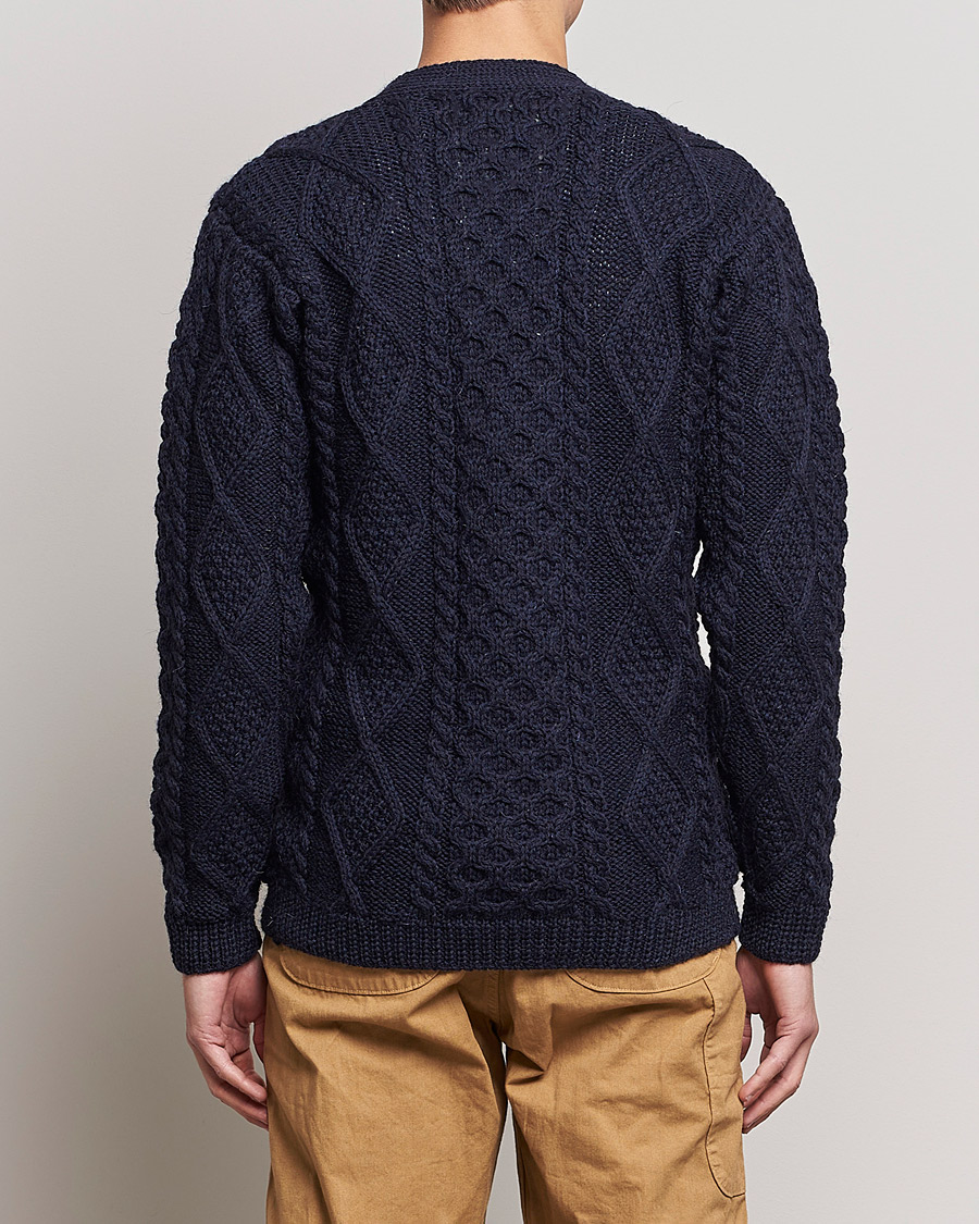 Hombres | Jerséis y prendas de punto | Howlin' | Cable Knitted Wool Cardigan Navy