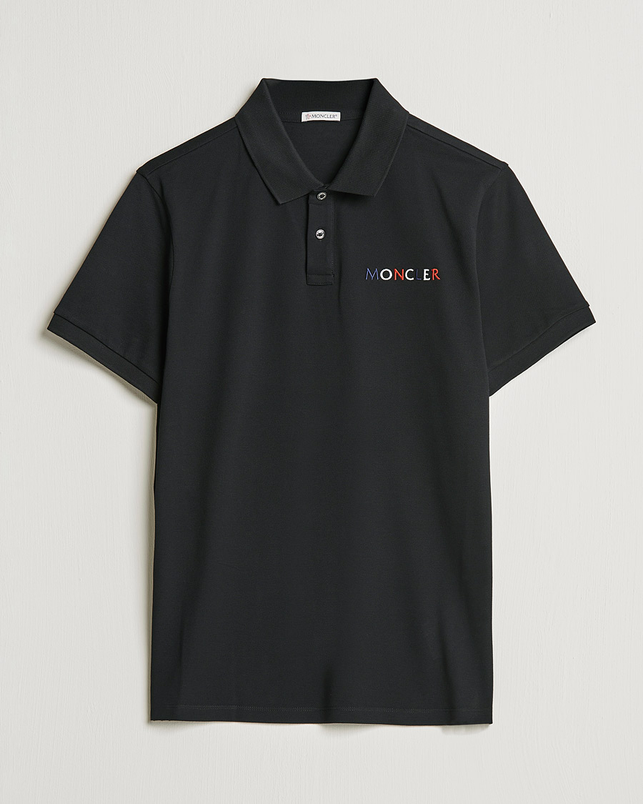 Hombres | Polos | Moncler | Logo Rib Polo Black