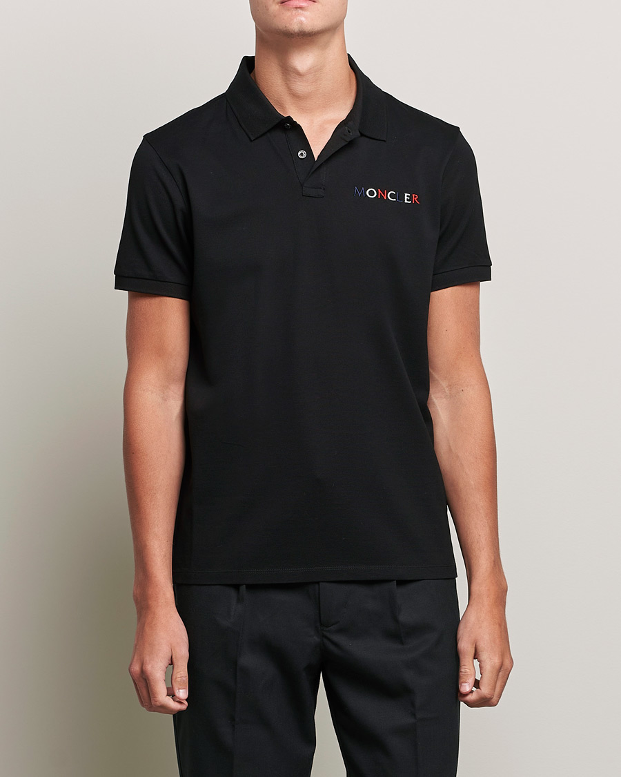 Hombres | Polos | Moncler | Logo Rib Polo Black