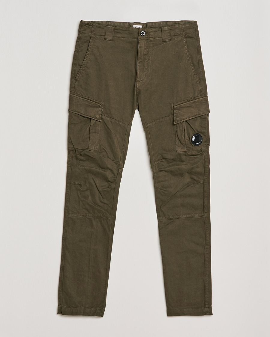 Hombres | Pantalones | C.P. Company | Stretch Satin Lens Cargo Pants Olive