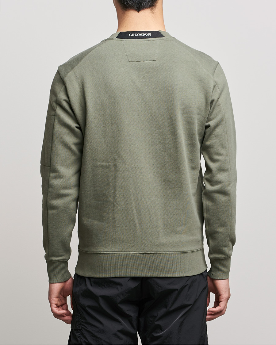 Hombres | Jerséis y prendas de punto | C.P. Company | Diagonal Raised Fleece Lens Sweatshirt Green
