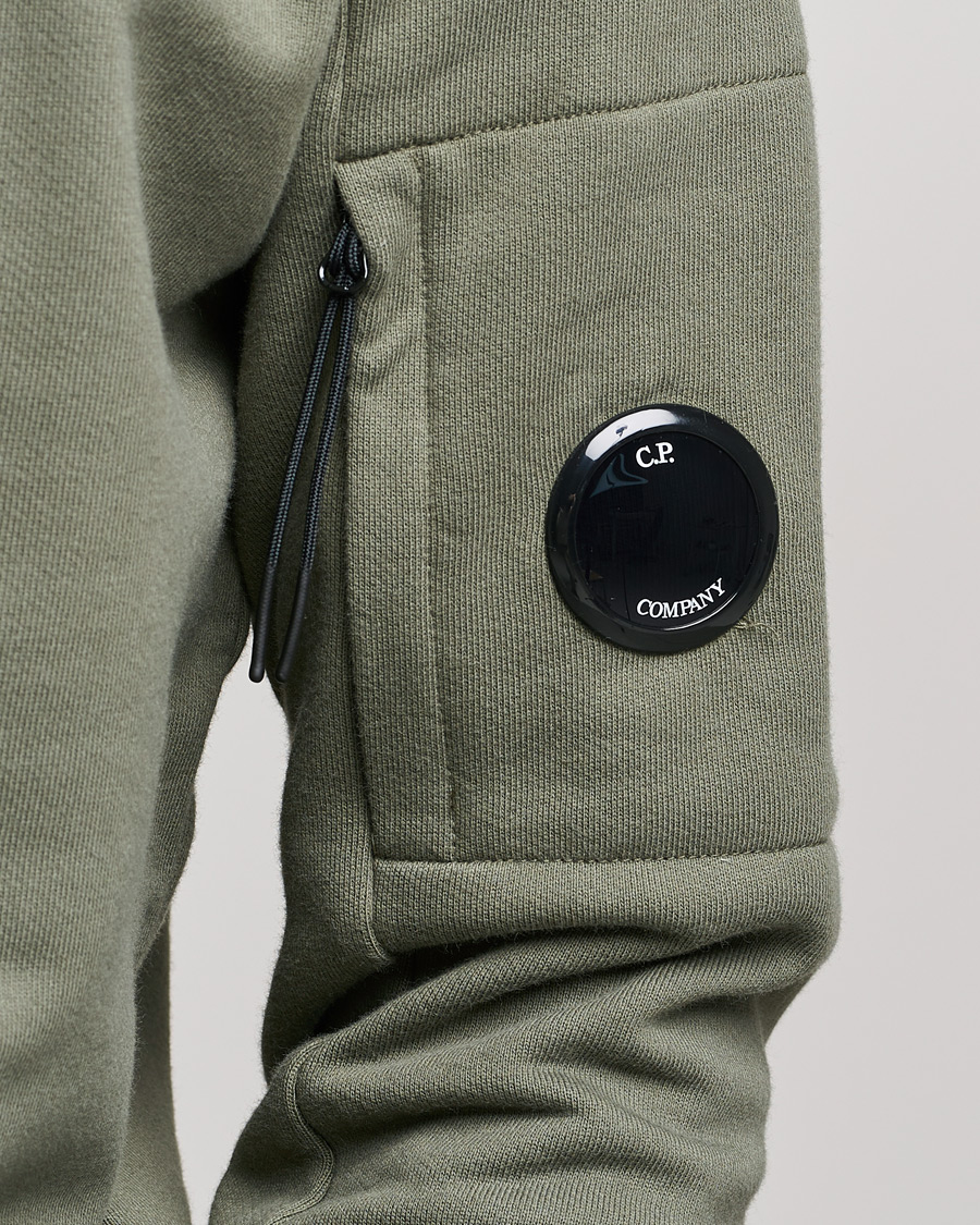 Hombres | Jerséis y prendas de punto | C.P. Company | Diagonal Raised Fleece Lens Sweatshirt Green