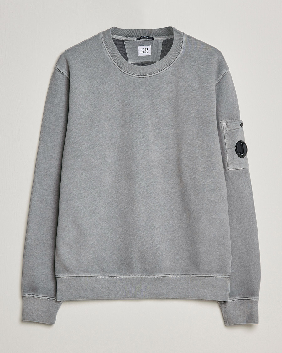 Hombres | Jerséis y prendas de punto | C.P. Company | Brushed Emerized Diagonal Fleece Sweat Grey