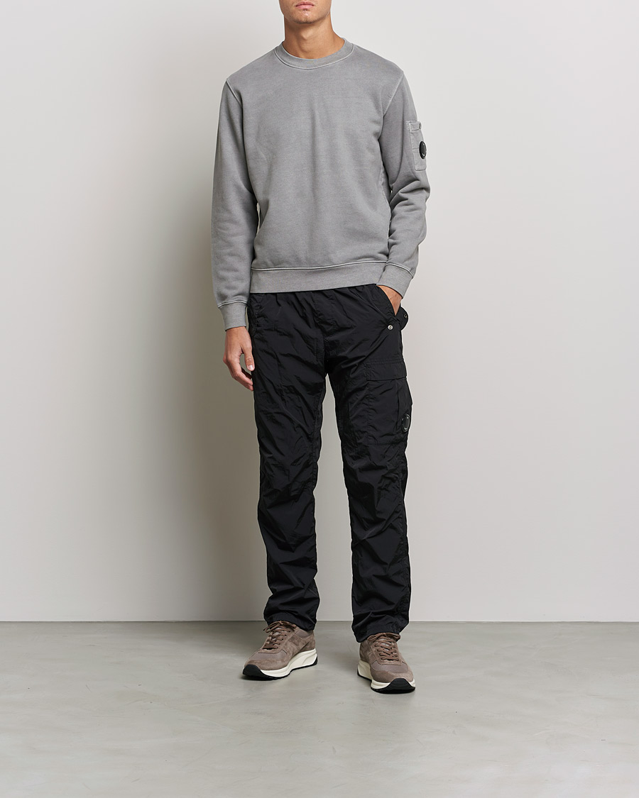 Hombres | Jerséis y prendas de punto | C.P. Company | Brushed Emerized Diagonal Fleece Sweat Grey