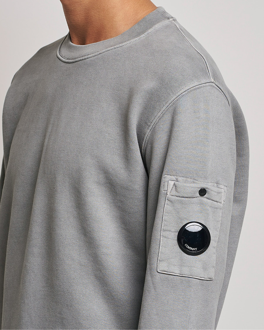 Hombres | Jerséis y prendas de punto | C.P. Company | Brushed Emerized Diagonal Fleece Sweat Grey
