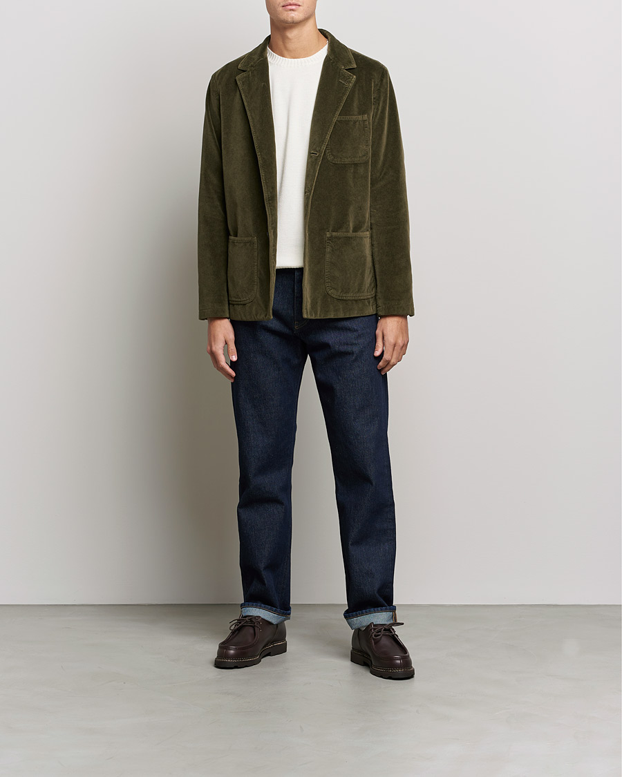 Hombres | Blazers | Massimo Alba | Baglietto Velvet Jacket Military