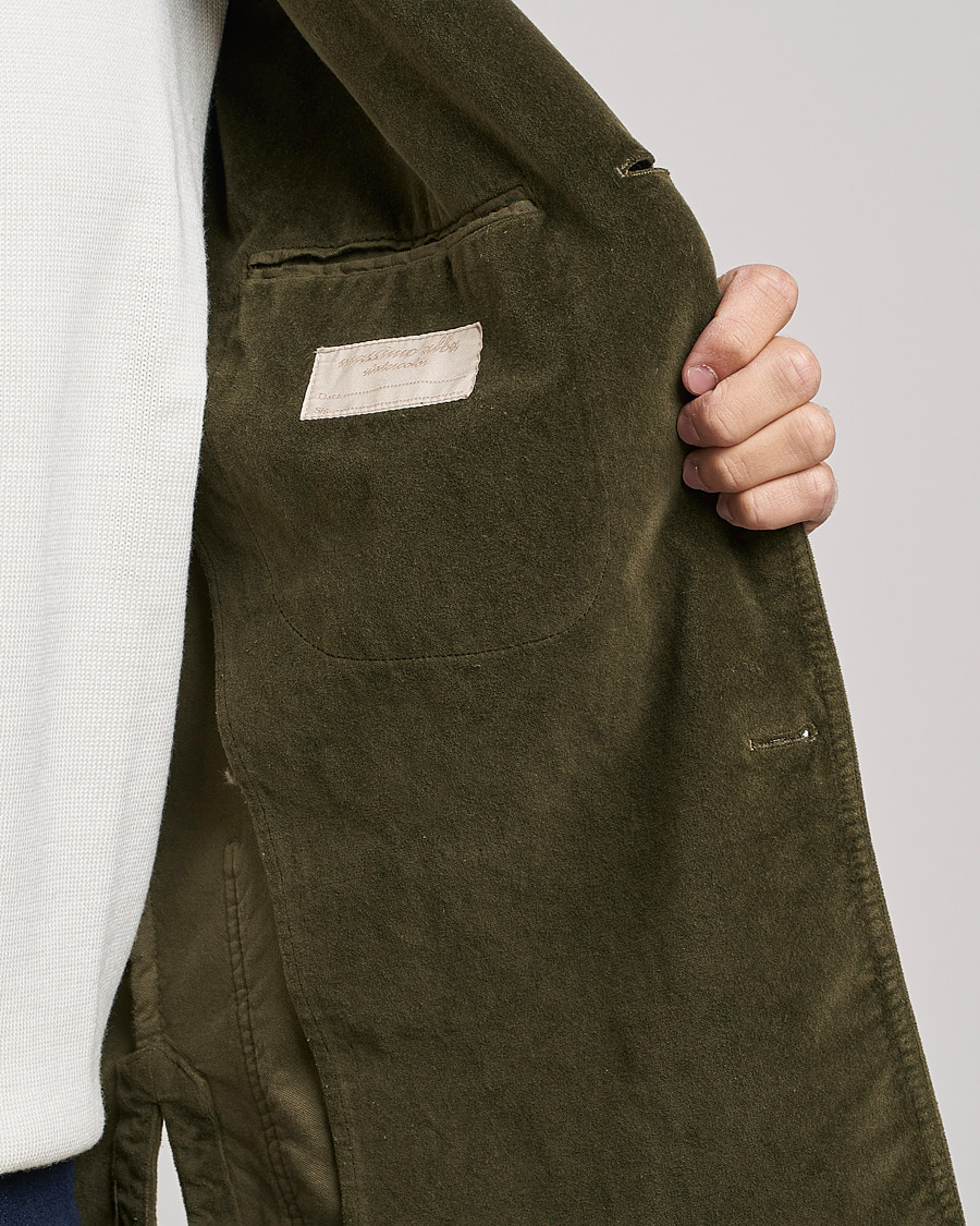 Hombres | Blazers | Massimo Alba | Baglietto Velvet Jacket Military
