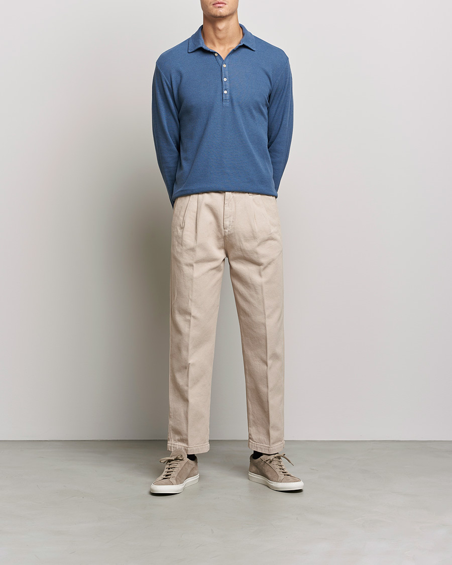 Hombres | Pantalones | Massimo Alba | Strallo Pleated Chinos Beige