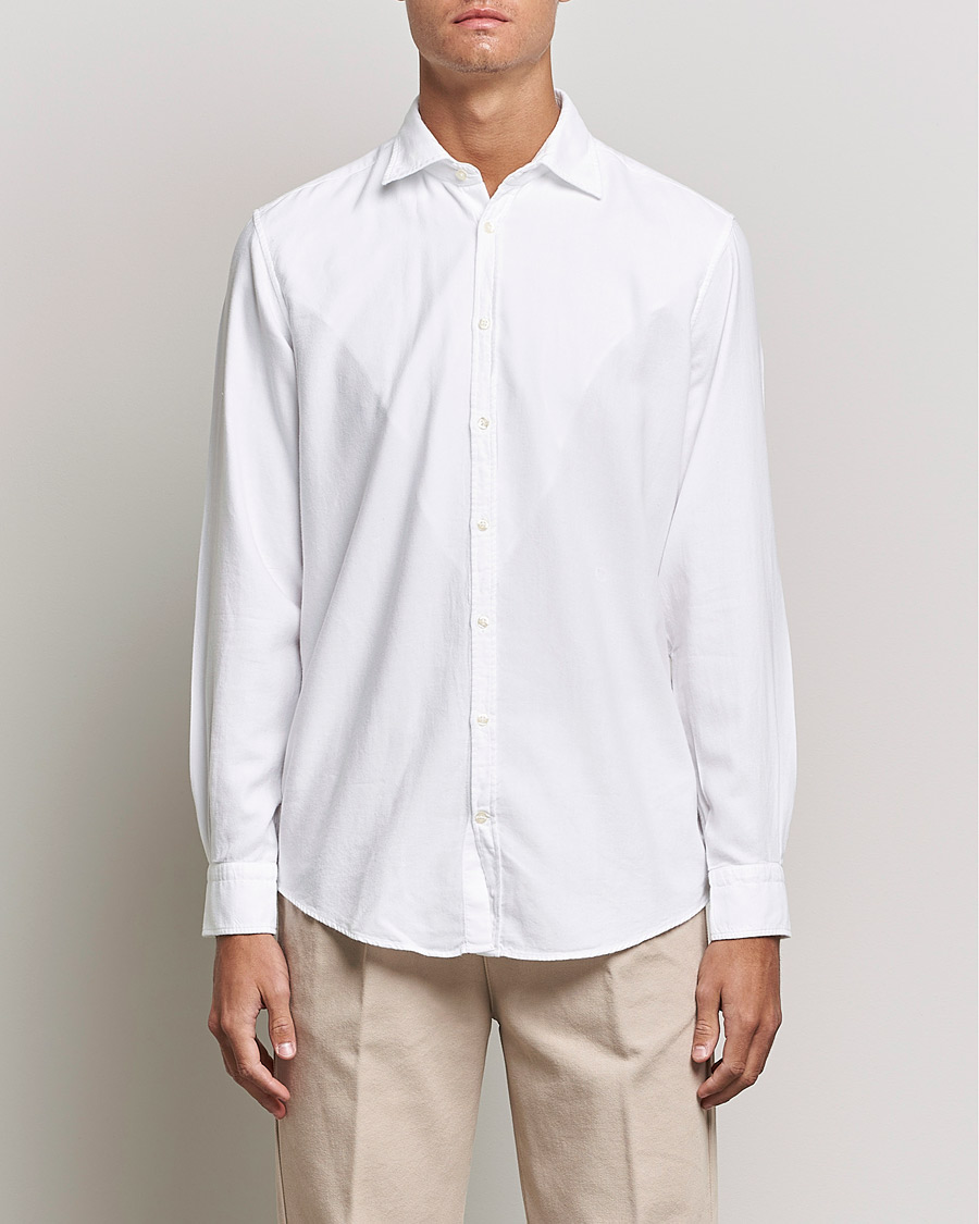 Hombres | Camisas | Massimo Alba | Genova Soft Flannel Shirt White
