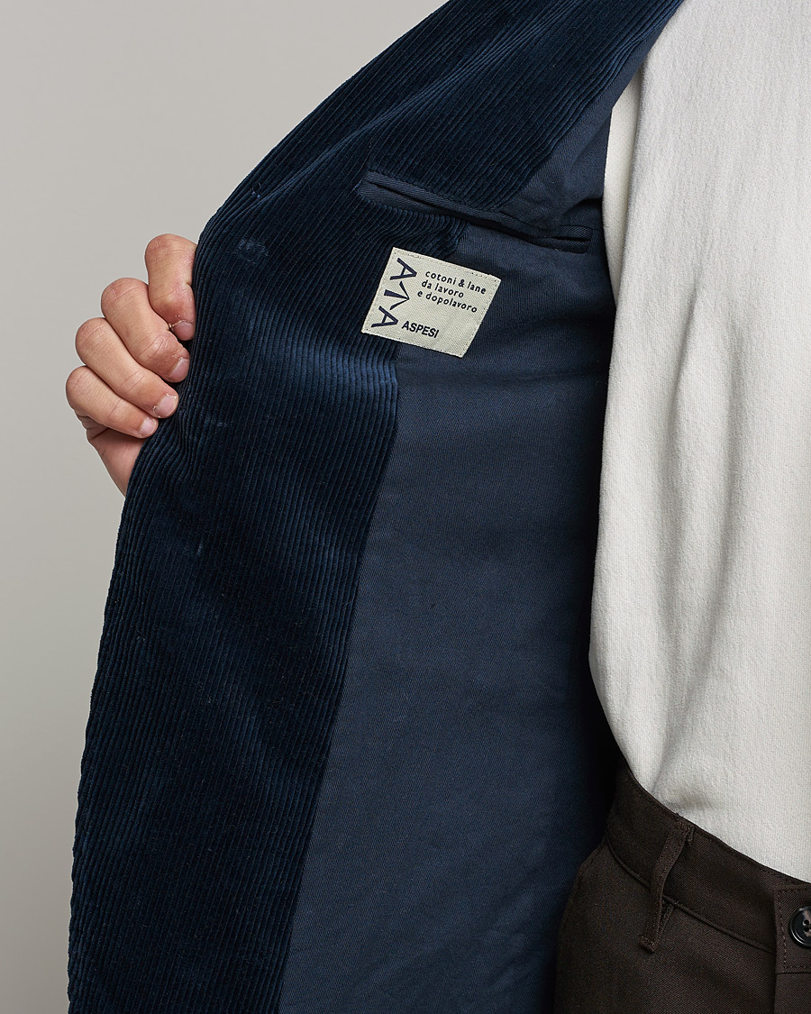 Hombres | Blazers | Aspesi | Corduroy Blazer Navy