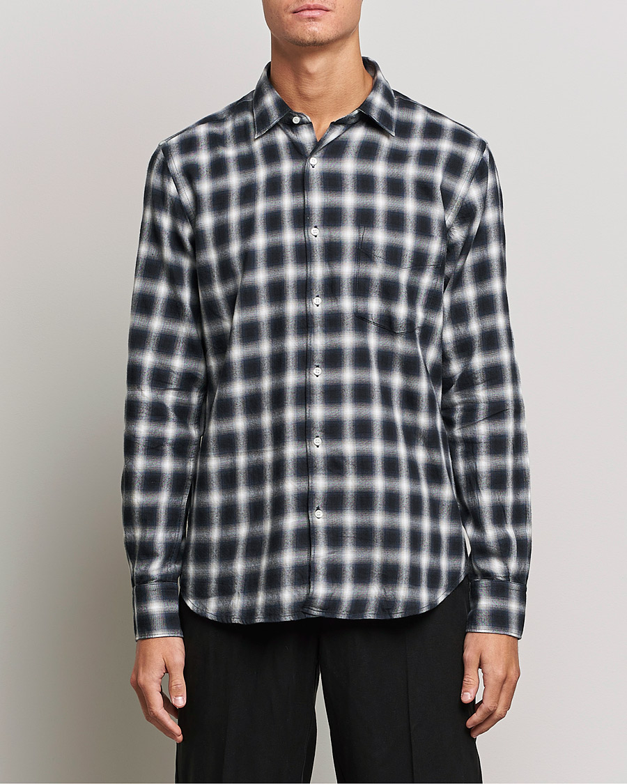 Hombres | Camisas | Aspesi | Checked Flannel Shirt Blue/Grey