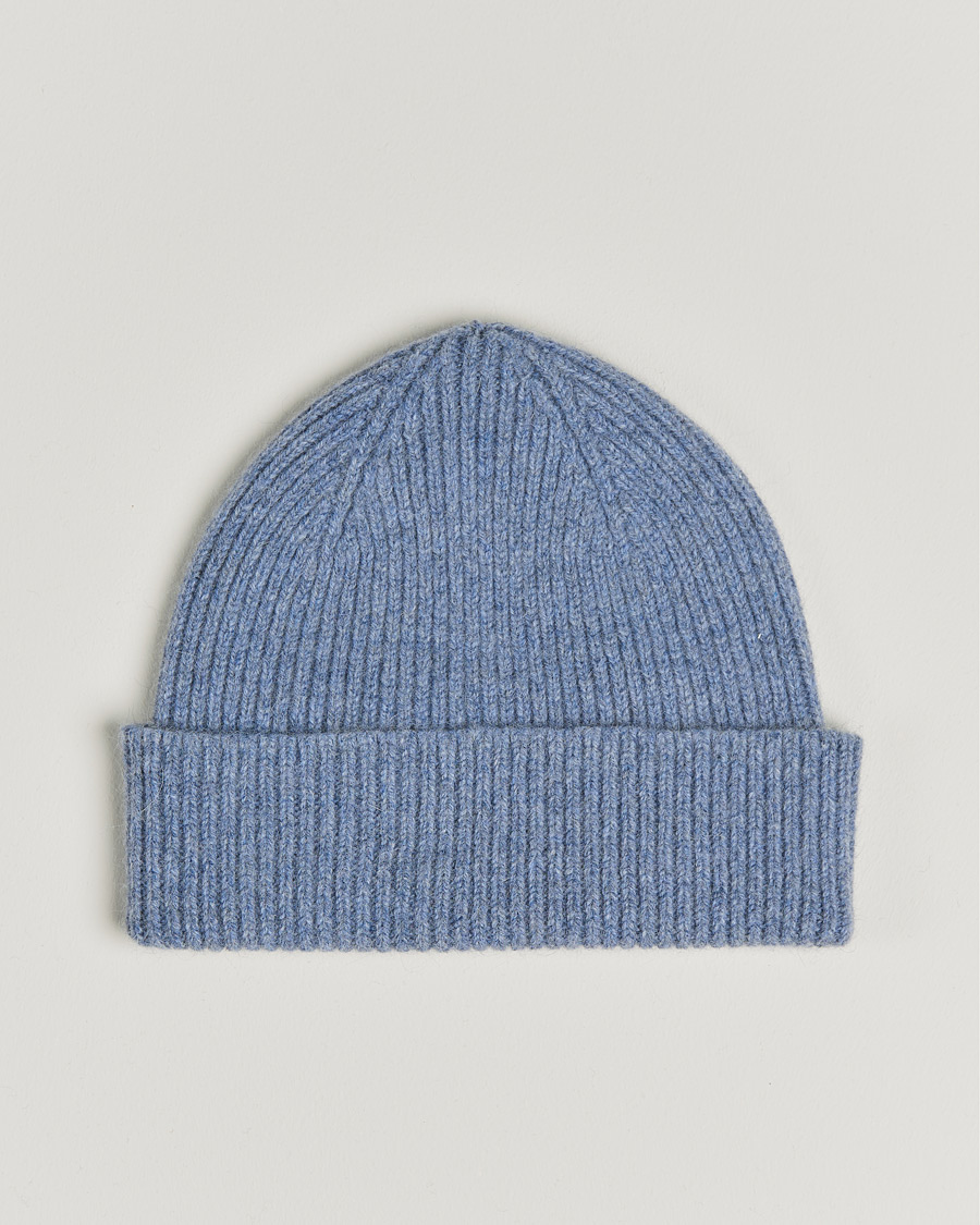 Hombres | Gorros | Le Bonnet | Lambswool/Caregora Beanie Washed Denim