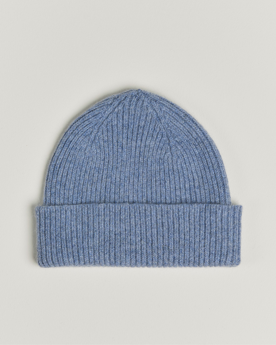 Hombres | Gorros | Le Bonnet | Lambswool/Caregora Beanie Washed Denim