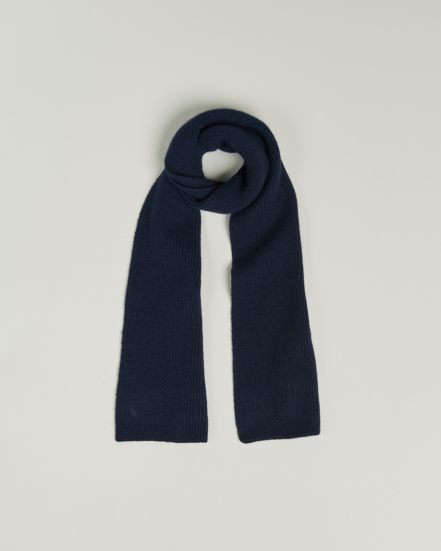 Hombres | Bufandas | Le Bonnet | Lambswool/Caregora Scarf Midnight