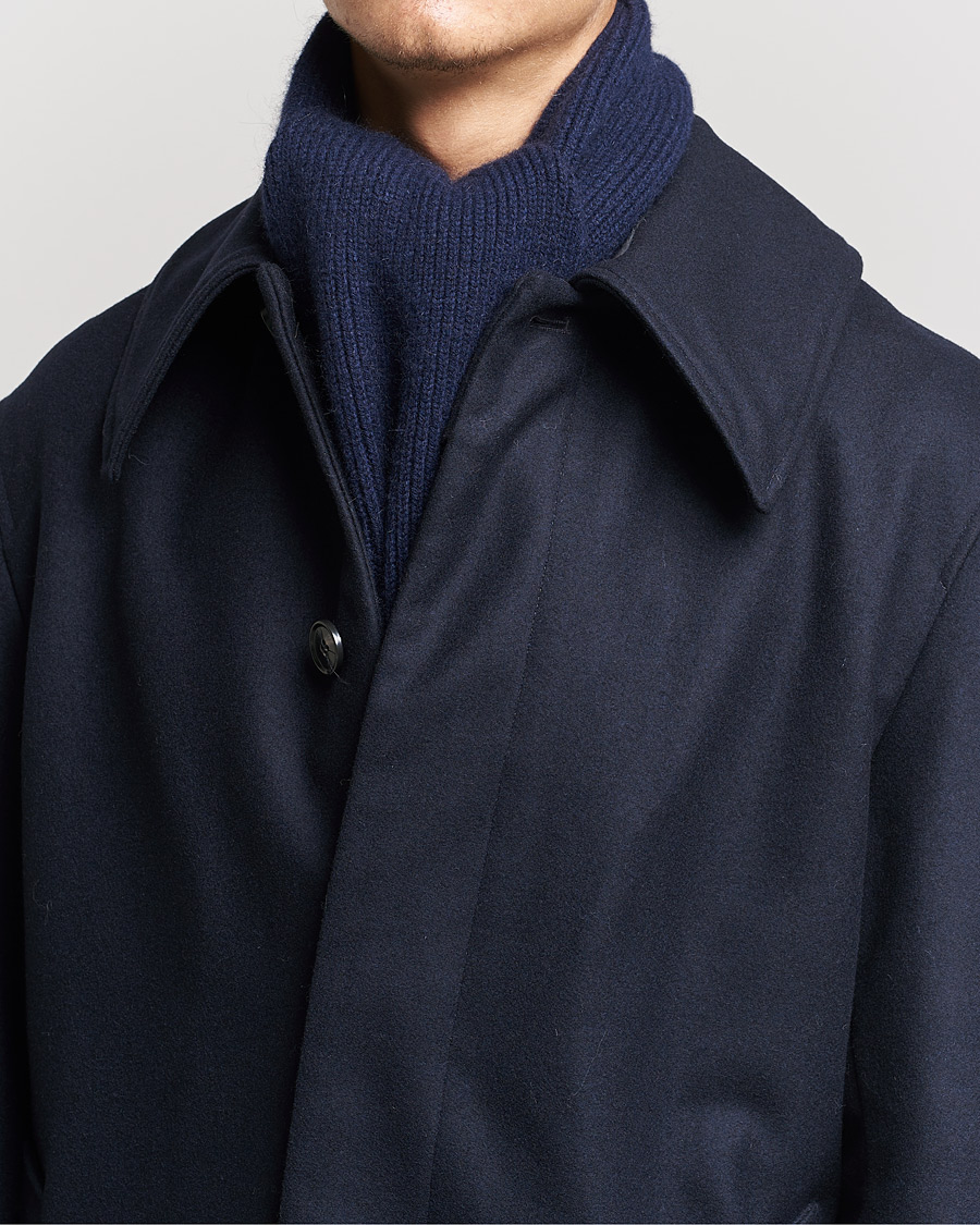 Hombres | Bufandas | Le Bonnet | Lambswool/Caregora Scarf Midnight