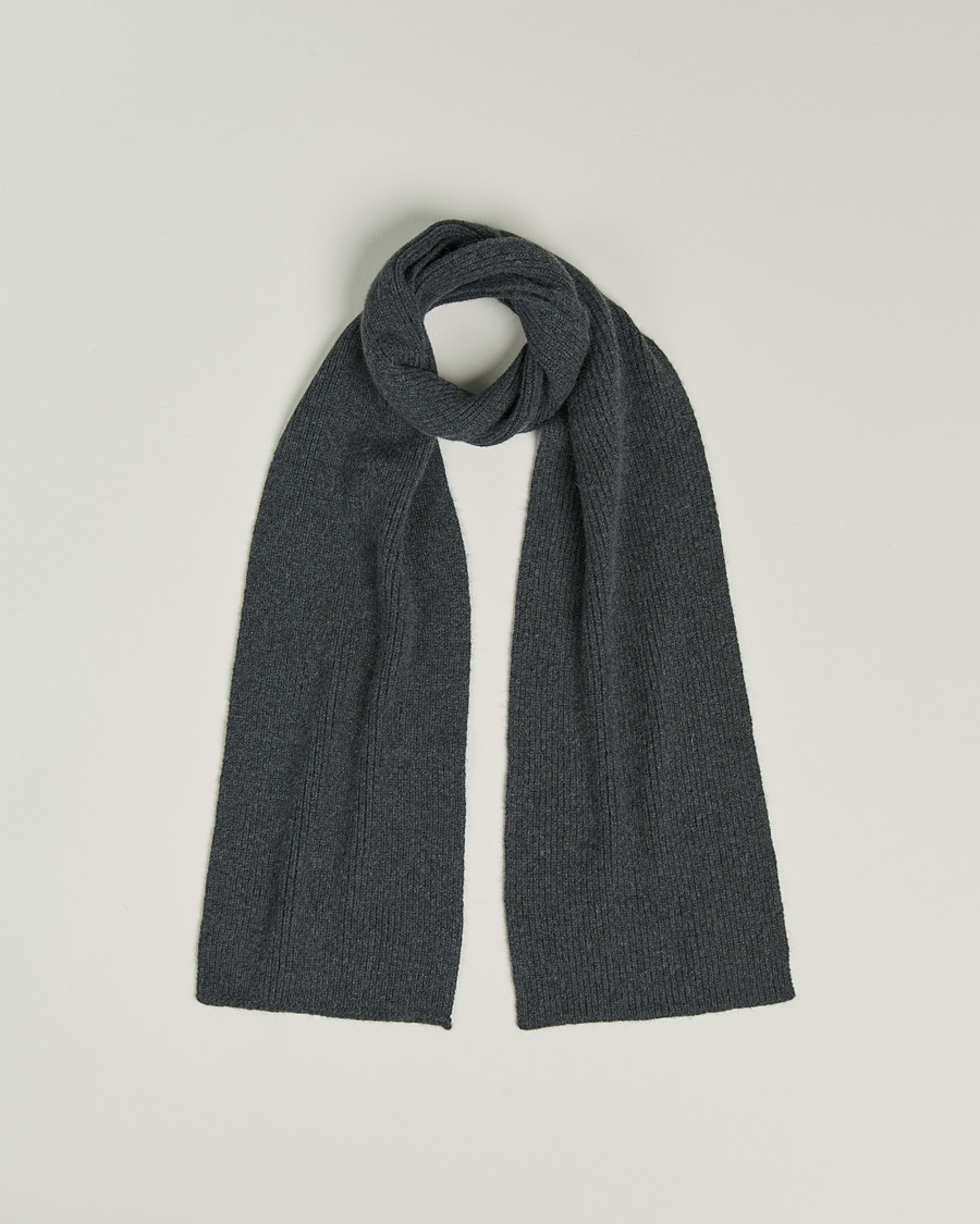 Hombres | Le Bonnet Lambswool/Caregora Scarf Graphite | Le Bonnet | Lambswool/Caregora Scarf Graphite