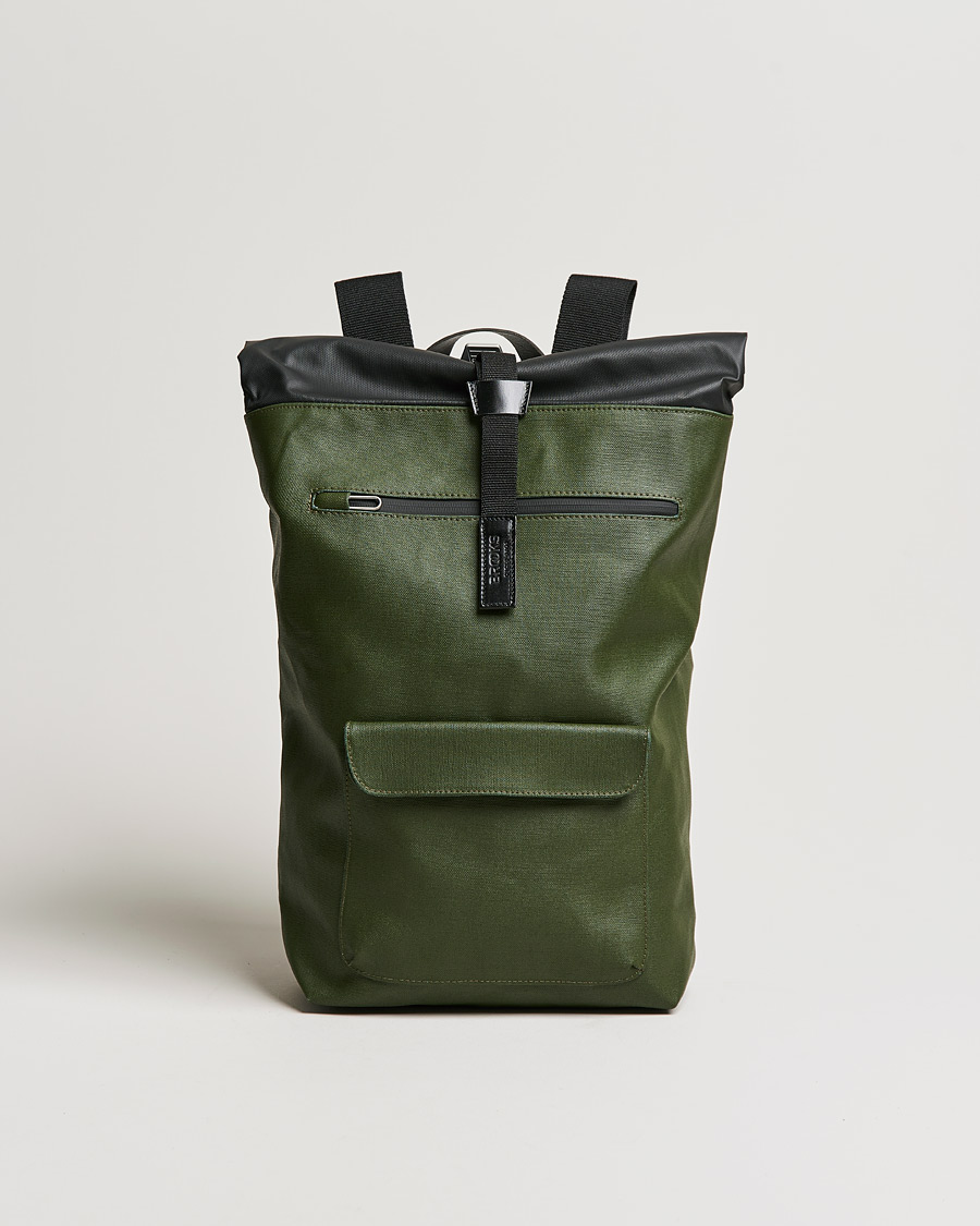 Hombres | Brooks England Rivington Cotton Canvas 18L Rolltop Backpack Forest | Brooks England | Rivington Cotton Canvas 18L Rolltop Backpack Forest