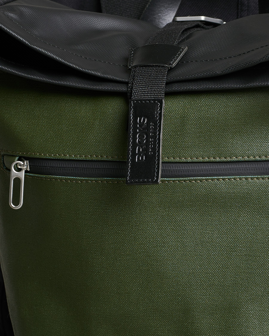 Hombres | Brooks England Rivington Cotton Canvas 18L Rolltop Backpack Forest | Brooks England | Rivington Cotton Canvas 18L Rolltop Backpack Forest