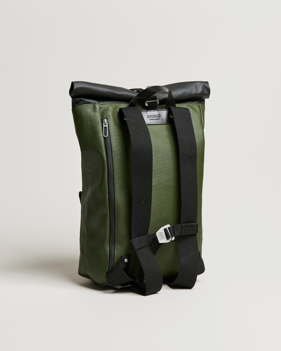 Hombres | Brooks England Rivington Cotton Canvas 18L Rolltop Backpack Forest | Brooks England | Rivington Cotton Canvas 18L Rolltop Backpack Forest