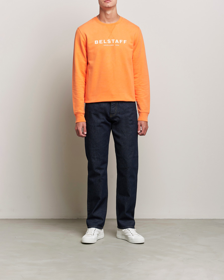 Hombres | Jerséis y prendas de punto | Belstaff | 1924 Crew Neck Logo Sweat Signal Orange