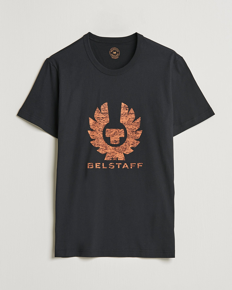 Hombres | Camisetas | Belstaff | Coteland Logo Crew Neck Tee Black/Orange