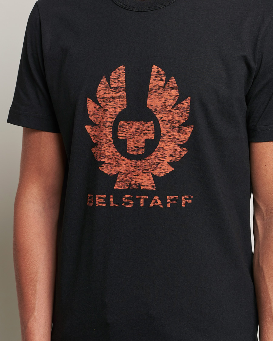Hombres | Camisetas | Belstaff | Coteland Logo Crew Neck Tee Black/Orange