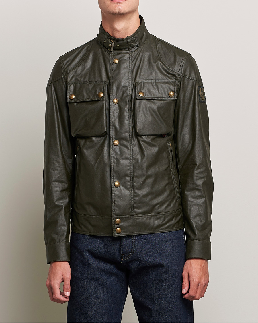 Hombres |  | Belstaff | Racemaster Waxed Jacket Faded Olive