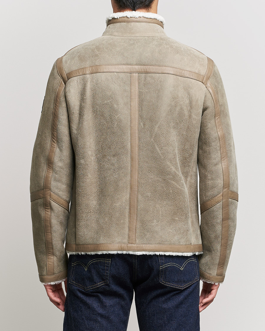 Hombres | Abrigos y chaquetas | Belstaff | Tundra Shearling Leather Jacket Dark Sand