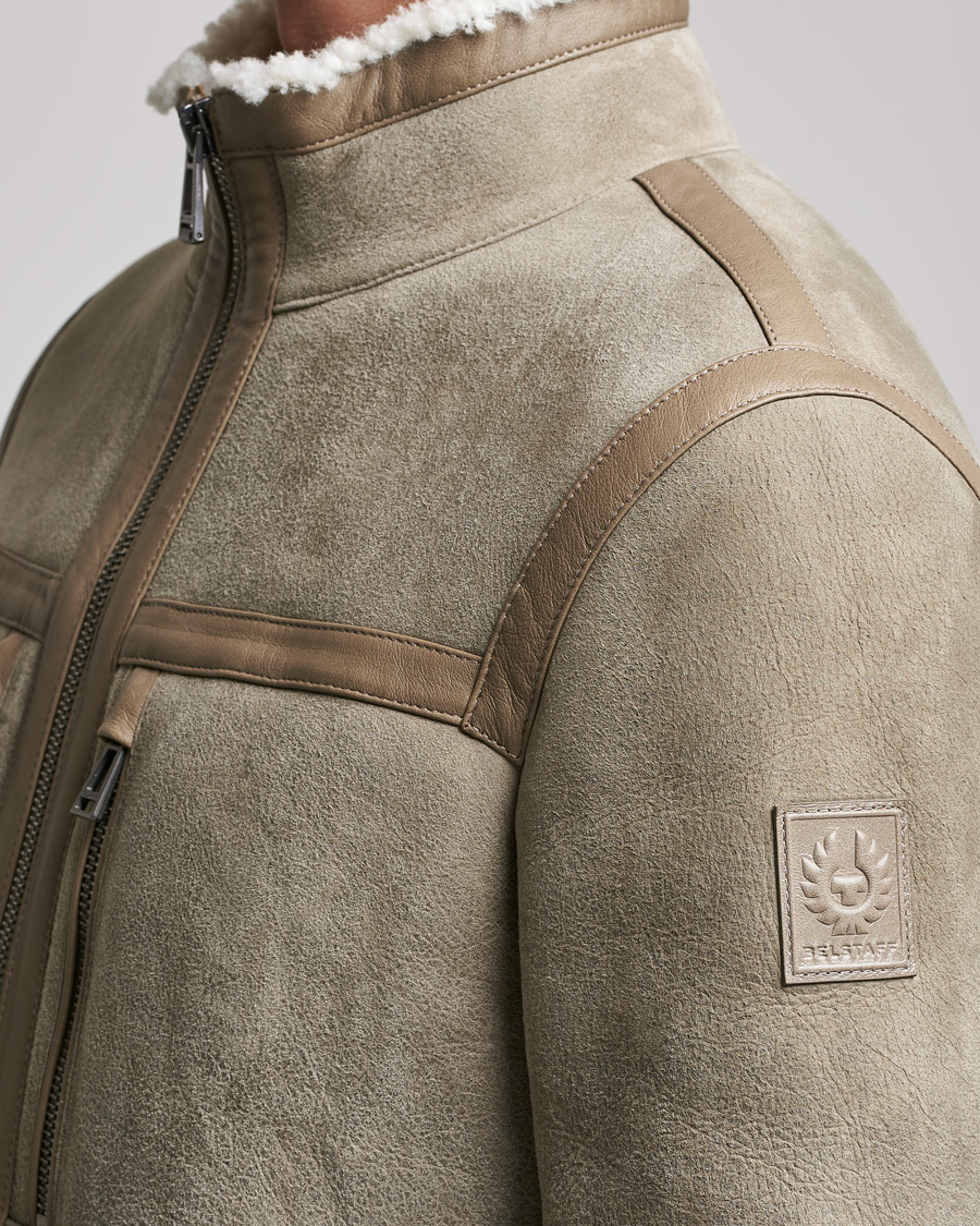 Hombres | Abrigos y chaquetas | Belstaff | Tundra Shearling Leather Jacket Dark Sand