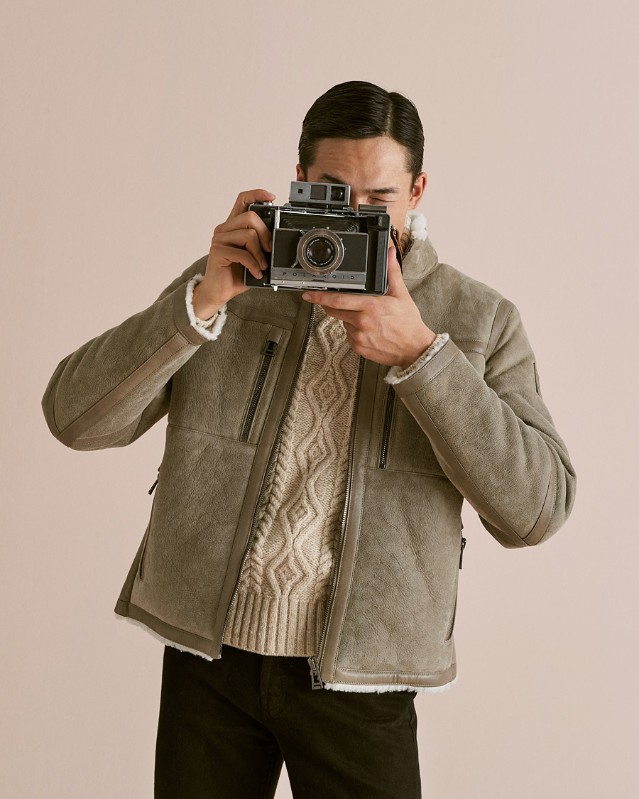 Hombres | Abrigos y chaquetas | Belstaff | Tundra Shearling Leather Jacket Dark Sand