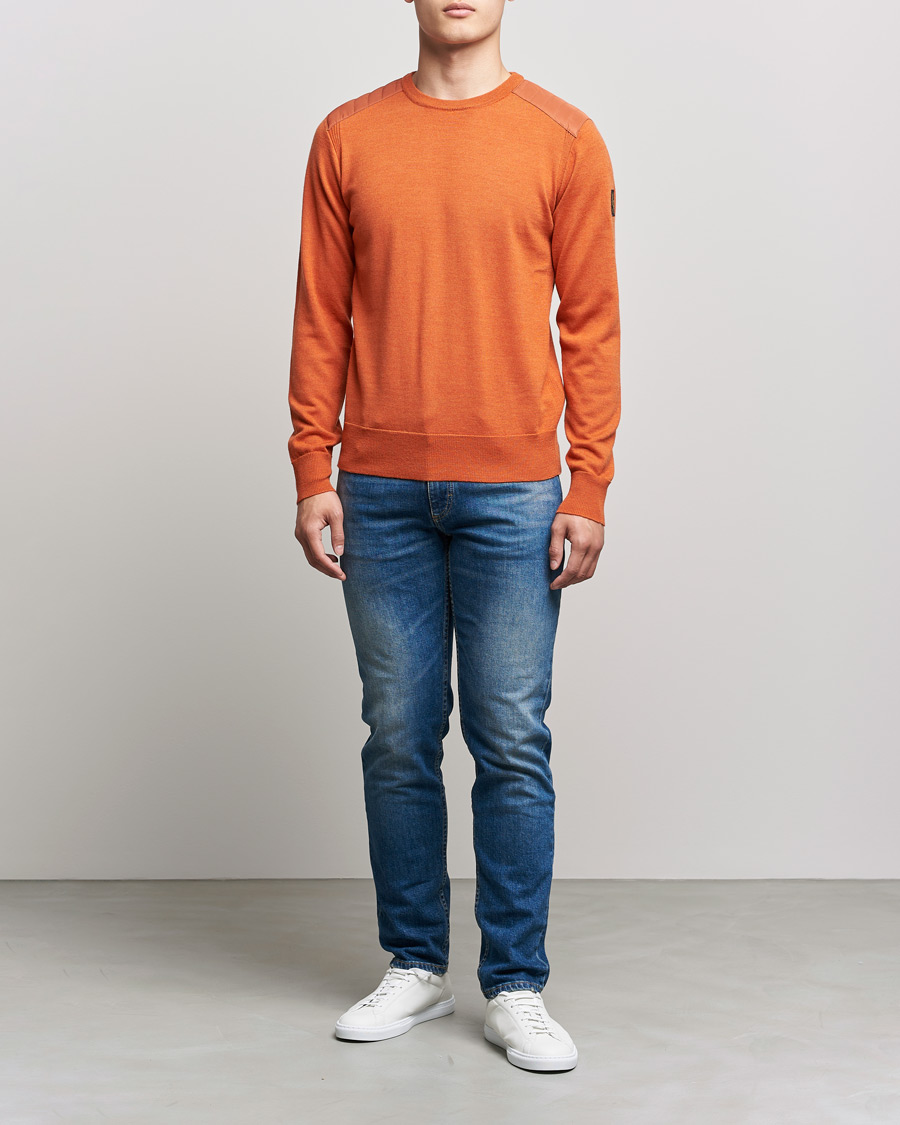 Hombres | Jerséis y prendas de punto | Belstaff | Kerrigan Crew Neck Merino Sweatshirt Amber