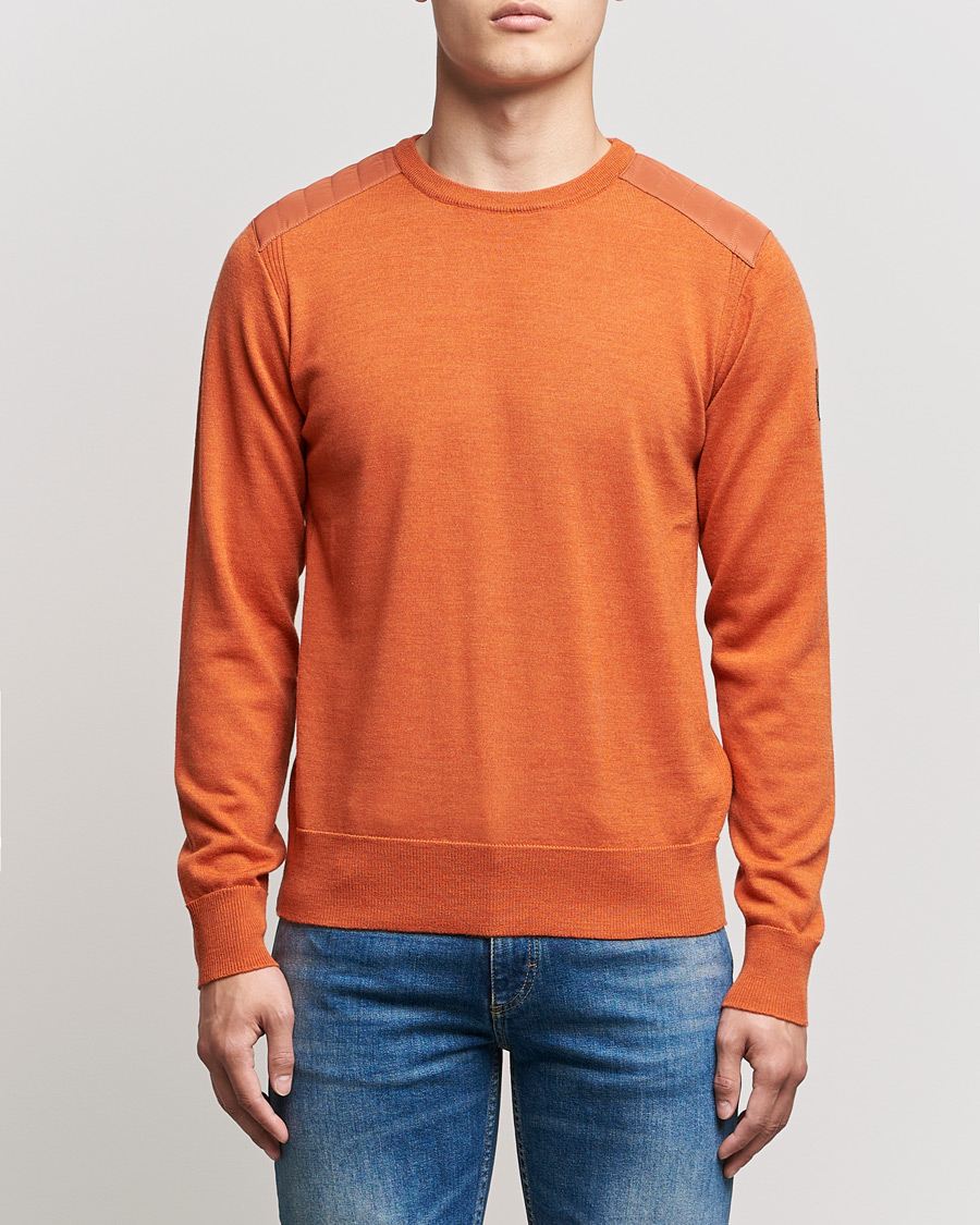 Hombres | Jerséis y prendas de punto | Belstaff | Kerrigan Crew Neck Merino Sweatshirt Amber