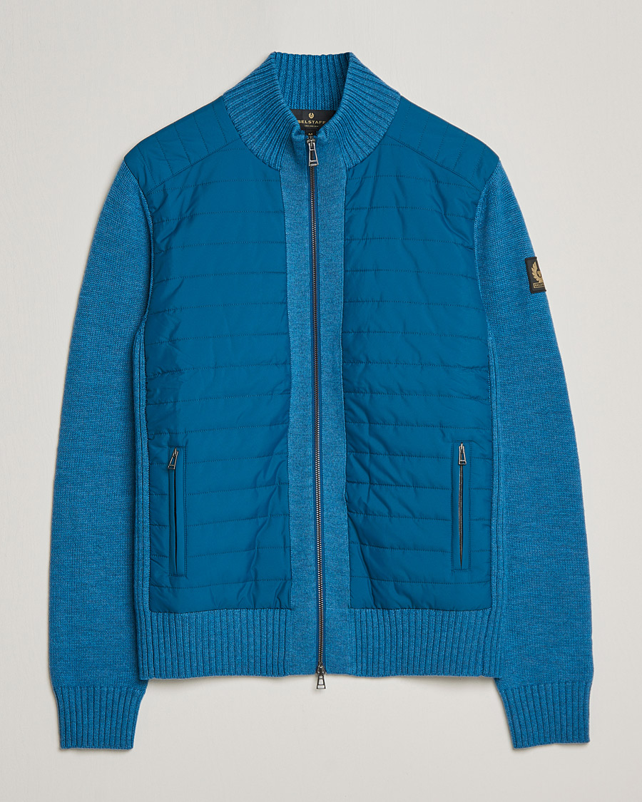 Hombres | Jerséis y prendas de punto | Belstaff | Kingston Full Zip Hybrid Legion Blue