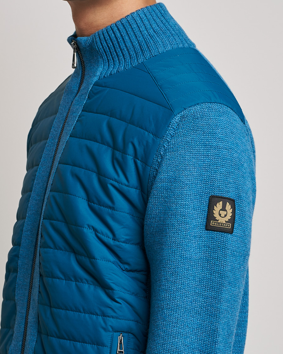 Hombres | Jerséis y prendas de punto | Belstaff | Kingston Full Zip Hybrid Legion Blue