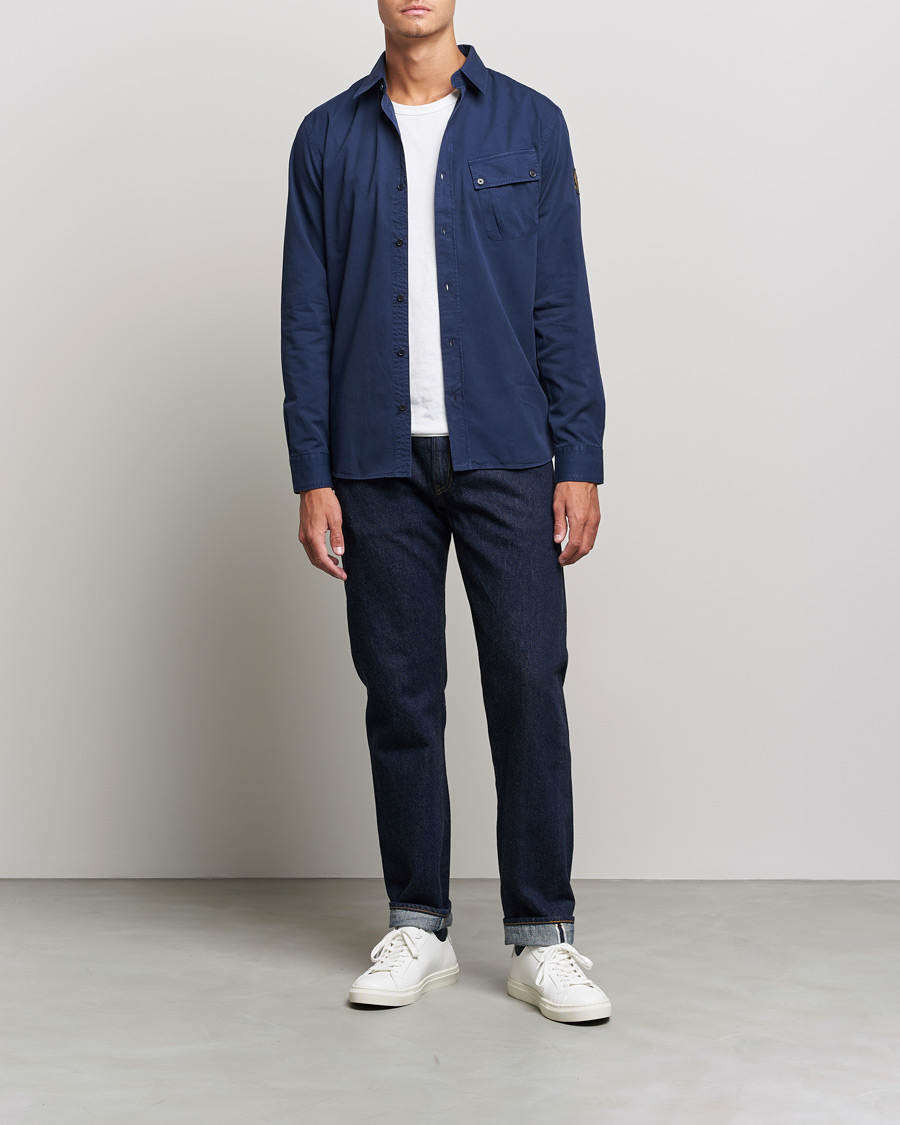 Hombres | Camisas | Belstaff | Pitch Cotton Pocket Shirt Deep Navy