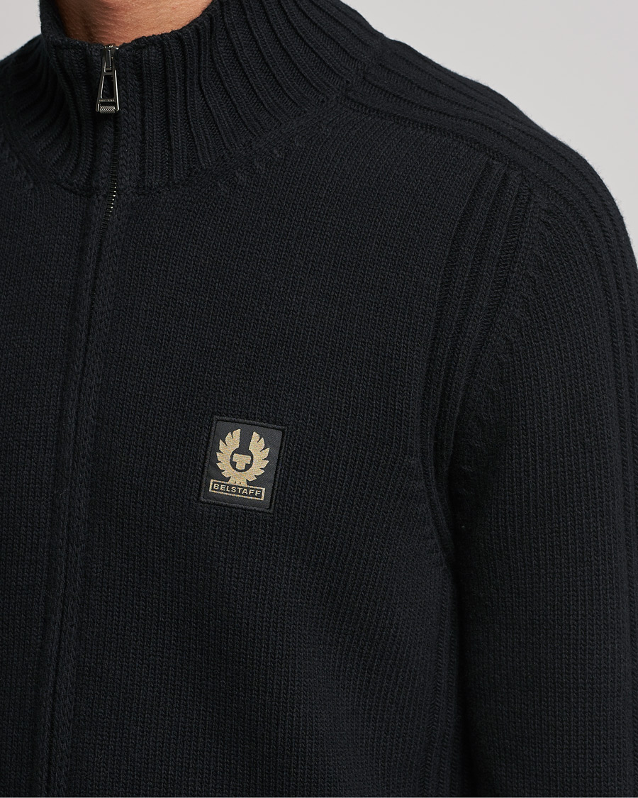 Hombres | Jerséis y prendas de punto | Belstaff | Watch Full Zip Wool Cardigan Black