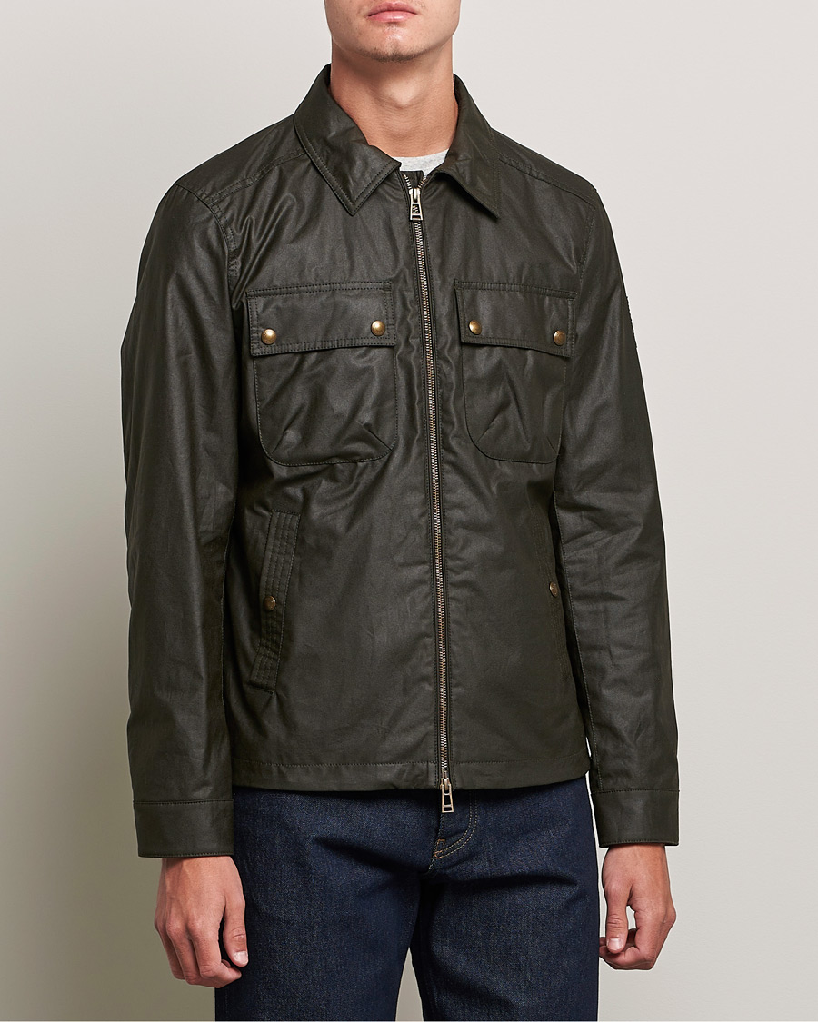 Hombres |  | Belstaff | Tour Waxed Shirt Jacket Faded Olive