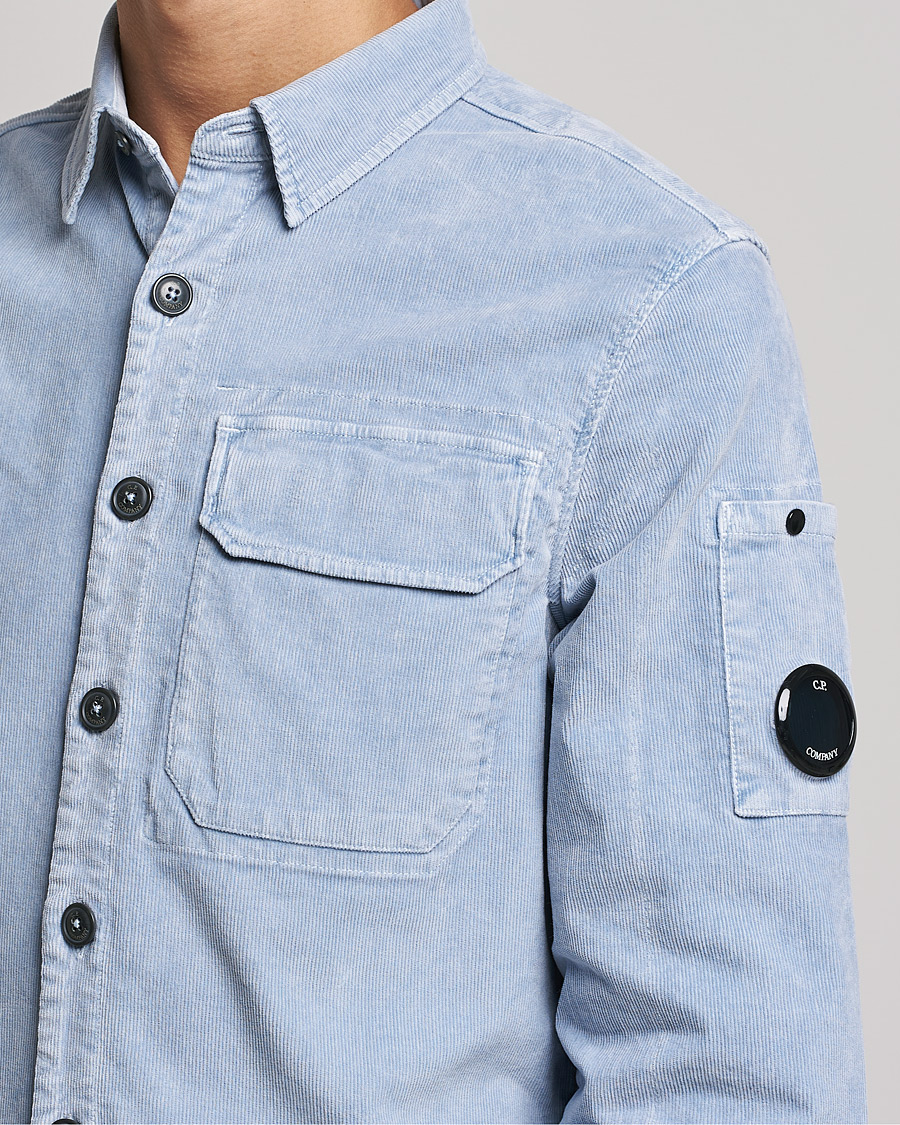 Hombres | Camisas | C.P. Company | Corduroy Lens Overshirt Light Blue