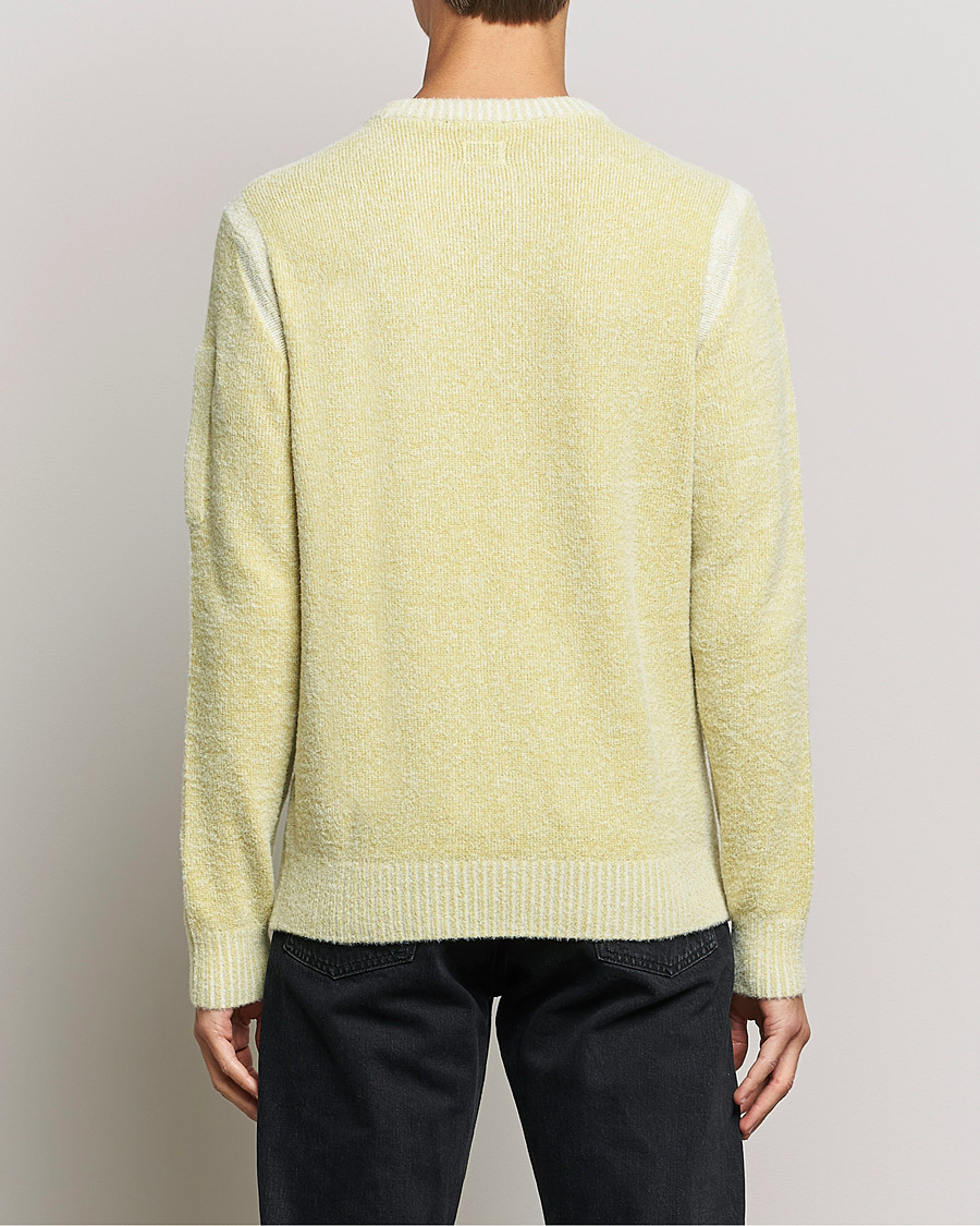 Hombres | Jerséis y prendas de punto | C.P. Company | Fleece Knit Lens Roundneck Yellow