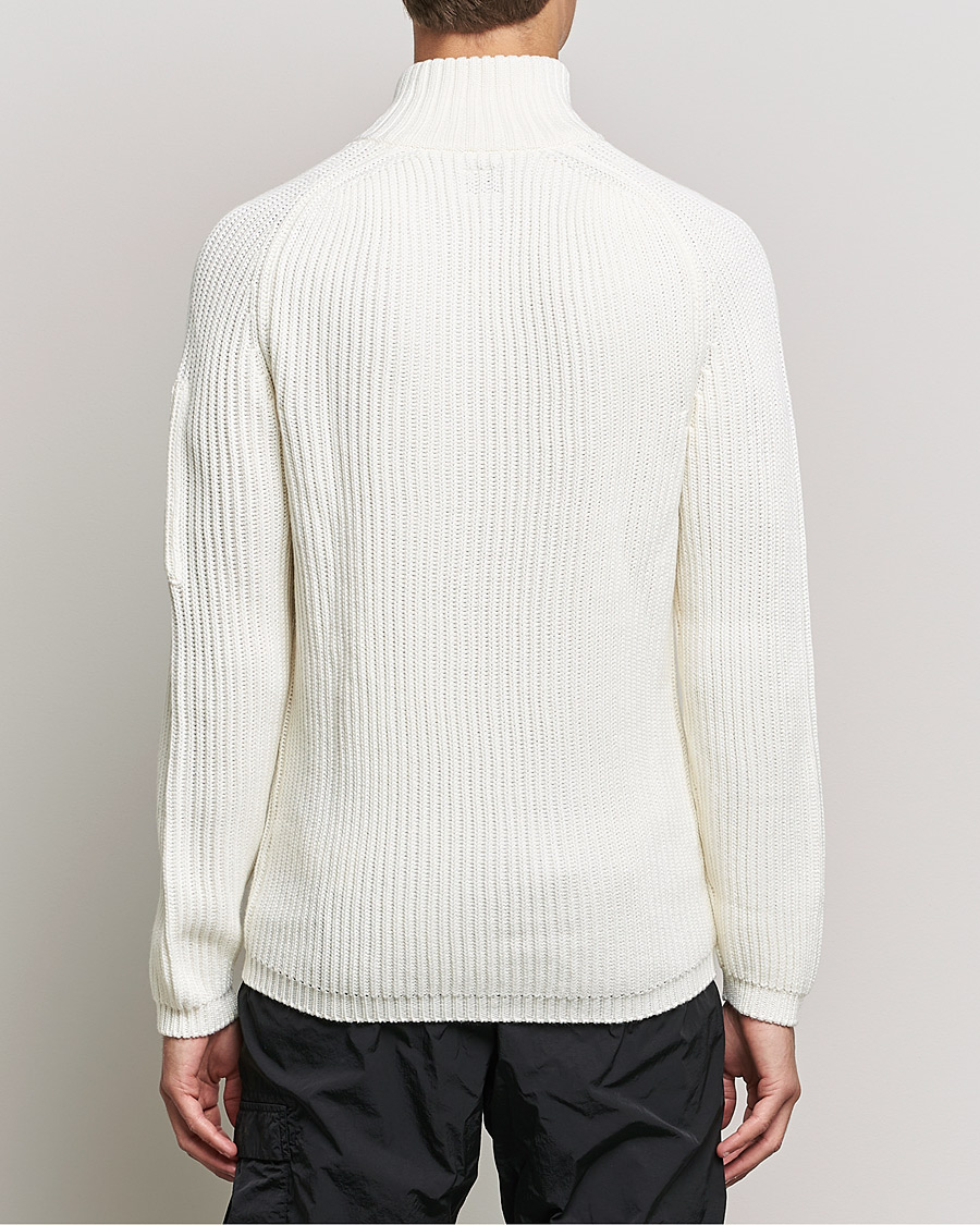 Hombres | Jerséis y prendas de punto | C.P. Company | Merino Wool Full Zip Lens Cardigan White