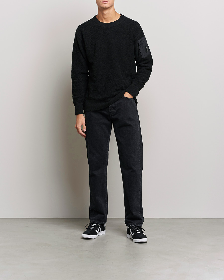 Hombres | Jerséis y prendas de punto | C.P. Company | Structured Lambswool Lens Roundneck Black