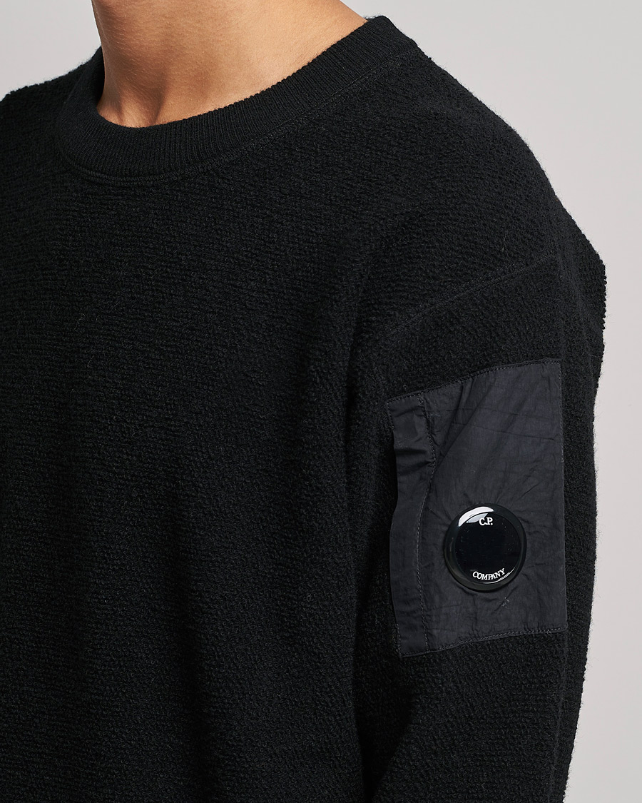 Hombres | Jerséis y prendas de punto | C.P. Company | Structured Lambswool Lens Roundneck Black