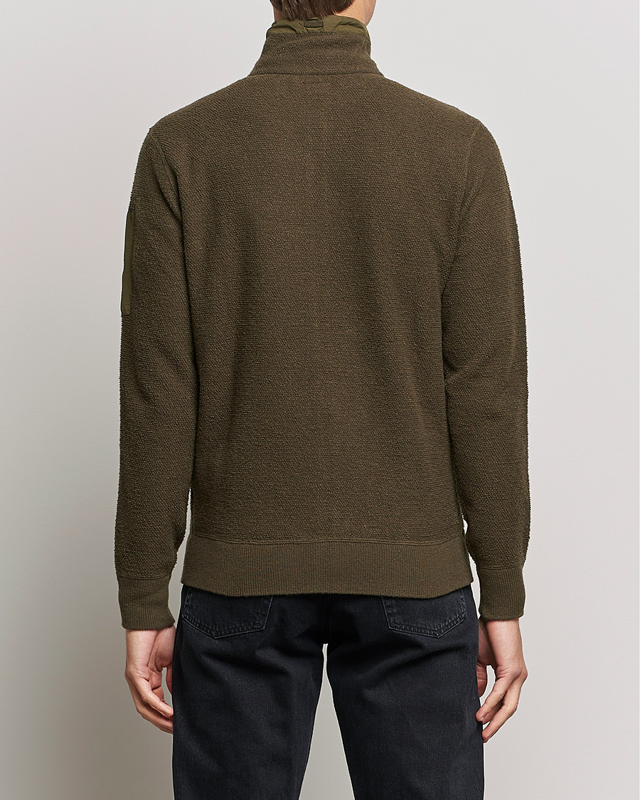 Hombres | Jerséis y prendas de punto | C.P. Company | Lambswool Pocket Full Zip Sweat Green