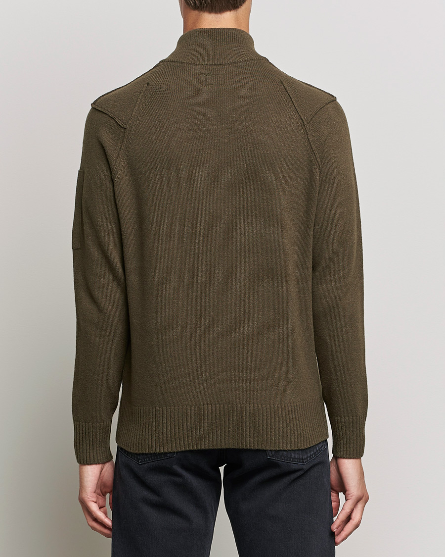 Hombres | Jerséis y prendas de punto | C.P. Company | Lambswool Lens Half Zip Ivy Green